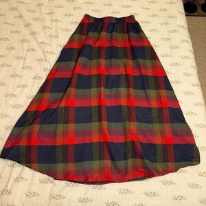 Fall Plaid Maxi Skirt - Red, Green, and Blue